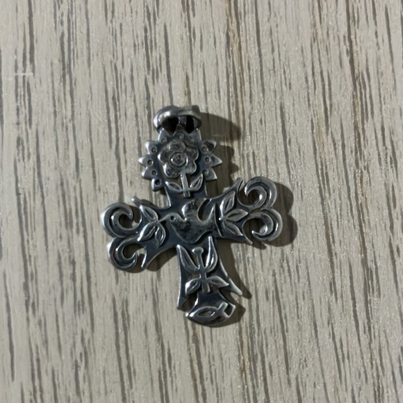 James Avery Retired Intricate Silver Cross Pendant Christian Hope La Primavera - Picture 2 of 3